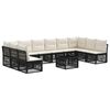 vidaXL Tuinbankenset 11 st Zwart poly rattan