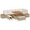 vidaXL Tuinbankenset met kussen 9 pcs Beige en Cr&egrave;me
