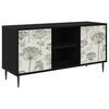 vidaXL Tv-meubel GOTHA 102 x 33 x 51 cm Zwart eiken Bewerkt hout