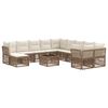 vidaXL Tuinbankenset 12 pcs Beige poly rattan
