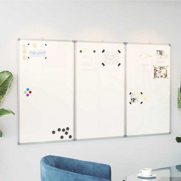 vidaXL Whiteboard magnetisch inklapbaar 150x80x1,7 cm aluminium