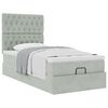 vidaXL Ottoman bed met matrassen 100x200cm fluweel lichtgrijs