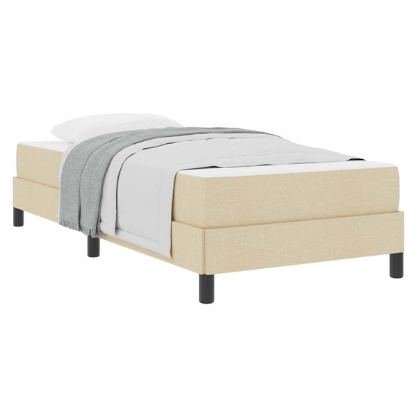 vidaXL Boxspringbed met matras Cr&egrave;me 100 x 200 cm Stof