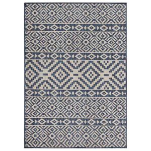 vidaXL Buitenkleed met patroon platgeweven 200x280 cm blauw