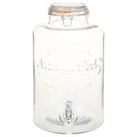 vidaXL Waterdispenser XXL met kraan 8 L glas transparant