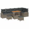 vidaXL Tuin Sofa Set met kussen met opslag met kussen 9 pcs Grijs