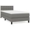 vidaXL Boxspring met matras stof donkergrijs 90x200 cm