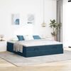 vidaXL Ottoman bed met matrassen 160x200cm fluweel donkerblauw