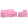 vidaXL Bankenset met opbergruimte 2 pcs Roze Polyester