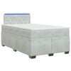 vidaXL Boxspring Bed met Matras en LED Lichtgrijs 120 x 190 cm fluweel