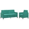 vidaXL Bankenset met opbergruimte 2 st Turquoise Polyester