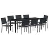 vidaXL Tuin eettafelset 9 st Zwart PE Rattan