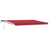 vidaXL Handbediende luifel met LED's Rood en antracietkleurig 4 &times; 3 m