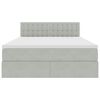 vidaXL Opslag bed met matras Lichtgrijs 140 x 200 cm Fluweel