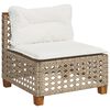 vidaXL 5-delige Loungeset met kussens poly rattan beige