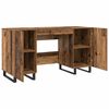 vidaXL Bureau met plank Oud hout 140 x 50 x 75 cm Bewerkt hout