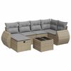 vidaXL 7-delige Loungeset met kussens poly rattan beige