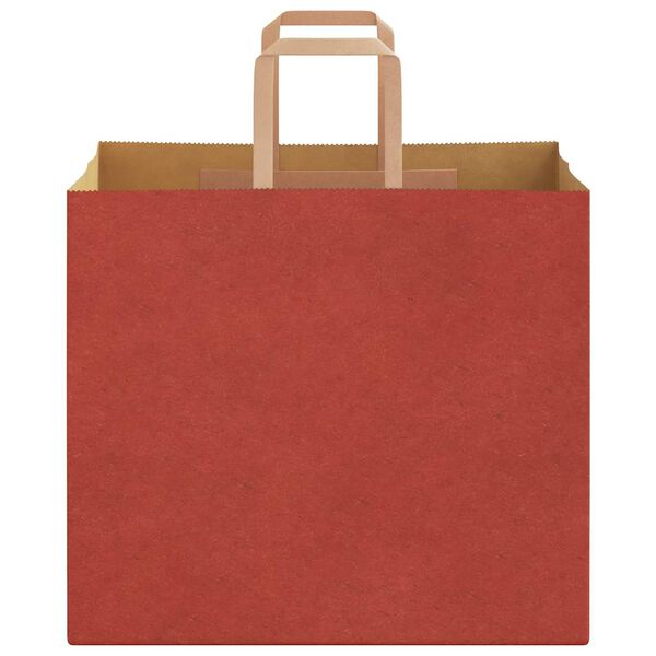 vidaXL Papieren zakken 50 st met hengsels 32x22x28 cm rood