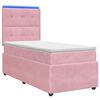 vidaXL LED Boxspring Bed met Matras Roze 90 x 200 cm Fluweel