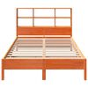 vidaXL Bed met boekenkast zonder matras grenenhout wasbruin 140x190 cm