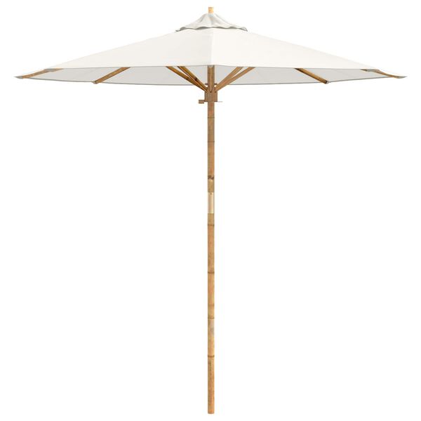vidaXL Tuinparasol Cr&egrave;me Wit &Oslash; 270 x 260 cm Bamboe
