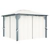 vidaXL Prieel met gordijn 300x300 cm aluminium cr&egrave;me