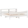 vidaXL Bedframe met hoofdbord massief grenenhout wit 180x200 cm