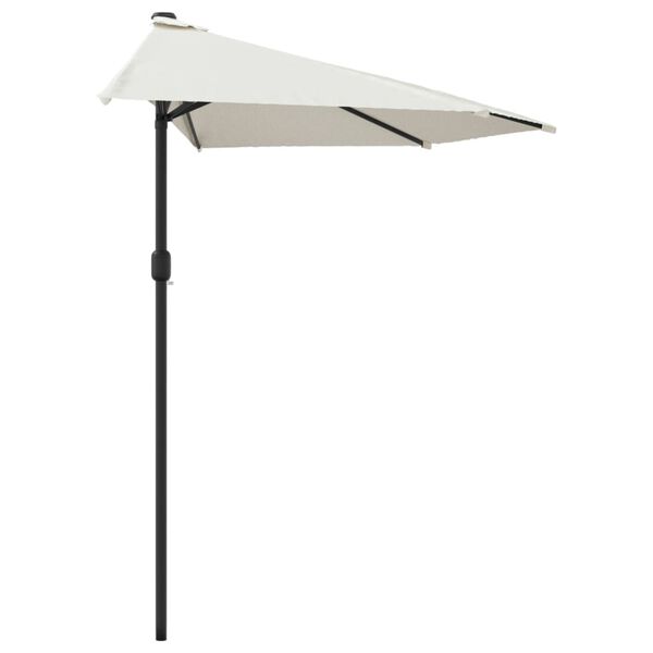 vidaXL Balkonparasol half met aluminium paal 300x155 cm zandkleurig