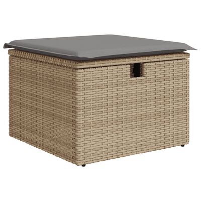 vidaXL 9-delige Loungeset met kussens poly rattan gemengd beige