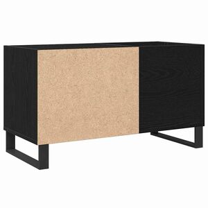 vidaXL Platenkast met plank Zwart Eiken 85 x 38 x 48 cm Bewerkt hout