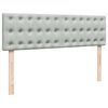 vidaXL Ottoman bed met matras en LED's 140x200cm fluweel lichtgrijs