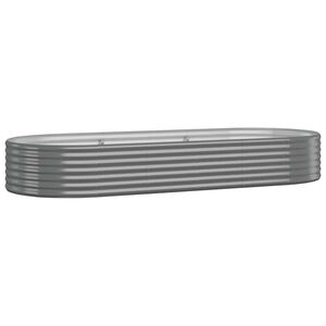 vidaXL Plantenbak 249x100x36 cm gegalvaniseerd staal grijs