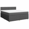 vidaXL Boxspring met matras stof donkergrijs 180x200 cm