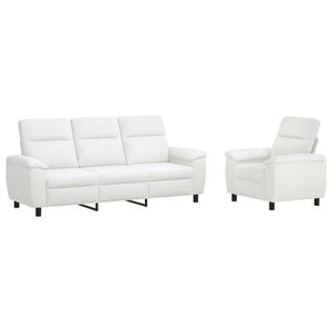 vidaXL Bankstel 2 pcs Wit Stof