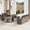 vidaXL Tuin Sofa Set met kussen 8 pcs Grijs poly rattan