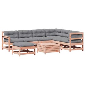 vidaXL 8-delige Loungeset met kussens massief douglashout