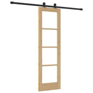 vidaXL Schuifdeur ORKDAL 61 x 198,5 cm Massief grenenhout en glas