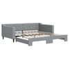 vidaXL Slaapbank met onderschuifbed 100x190 cm stof lichtgrijs