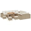 vidaXL Tuin Sofa Set met kussen 14 pcs Beige poly rattan