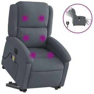 vidaXL Sta-op-massagestoel elektrisch verstelbaar fluweel donkergrijs