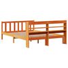 vidaXL Bedframe met hoofdbord massief grenenhout wasbruin 135x190 cm