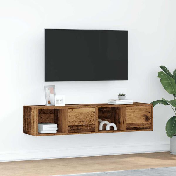 vidaXL Tv-meubels 2 st 60x31x25,5 cm bewerkt hout oud houtkleurig