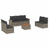 vidaXL 8-delige Loungeset met kussens poly rattan grijs