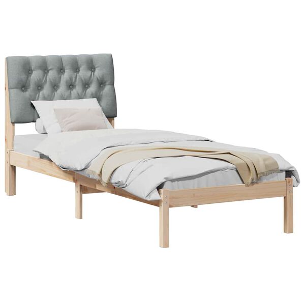 vidaXL Bedframe met Gevoerd Hoofdgedeelte Bruin 80 x 200 cm