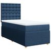 vidaXL Boxspring met matras stof blauw 90x200 cm