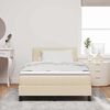 vidaXL Boxspring bed met matras met hoofdeinde Cr&egrave;me 120 x 190 cm Stof