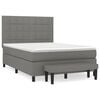 vidaXL Boxspring met matras stof donkergrijs 140x200 cm