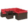 vidaXL Tuin Sofa Set met opslag 9 pcs Bruin poly rattan