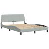 vidaXL Bedframe "Dover" 140x200 cm fluweel lichtgrijs