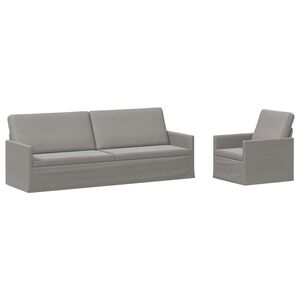 vidaXL Bankstel 2 pcs Lichtgrijs fluweel